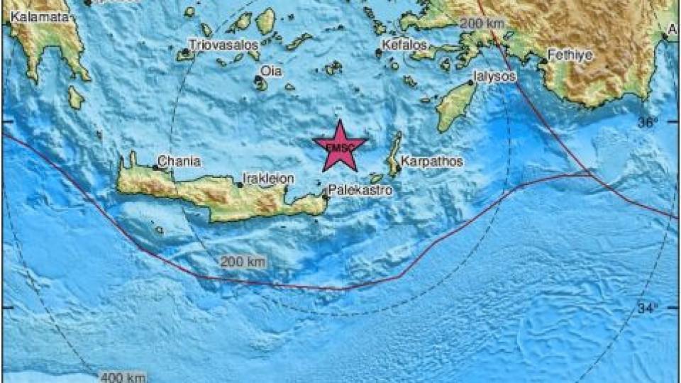 750 земетресения са регистрирани за десет дни в района на остров Крит