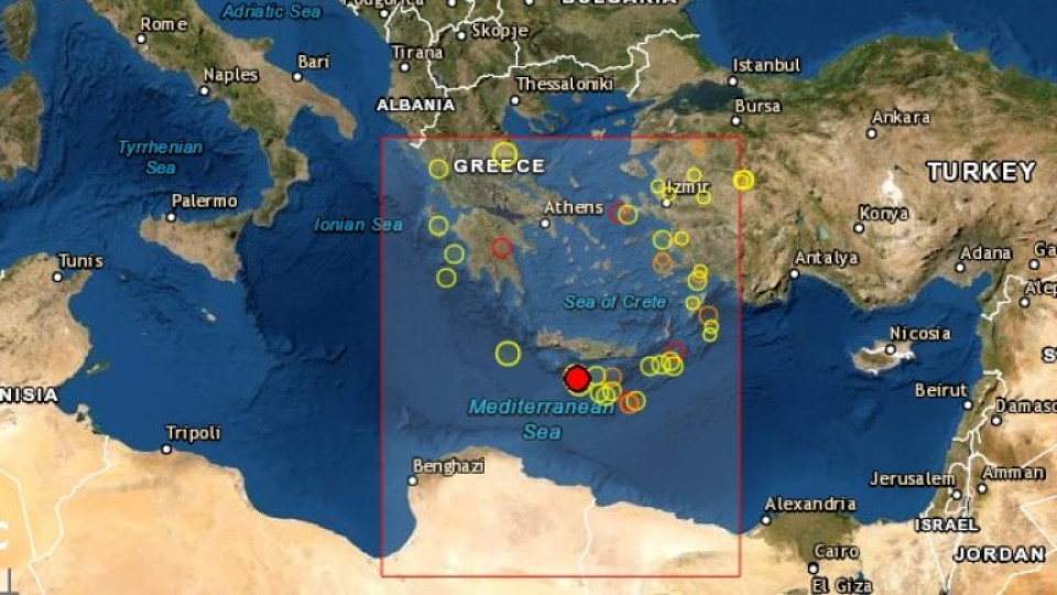 Ново силно земетресение е било регистрирано тази сутрин на остров Крит